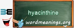 WordMeaning blackboard for hyacinthine